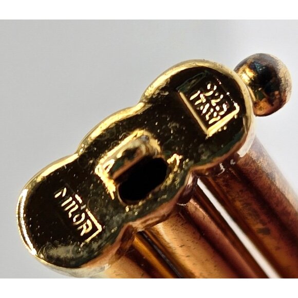 Vintage Milor Signed Sterling Gold Leaf Italian Hinged Bracelet with Safety - Picture 11 of 11